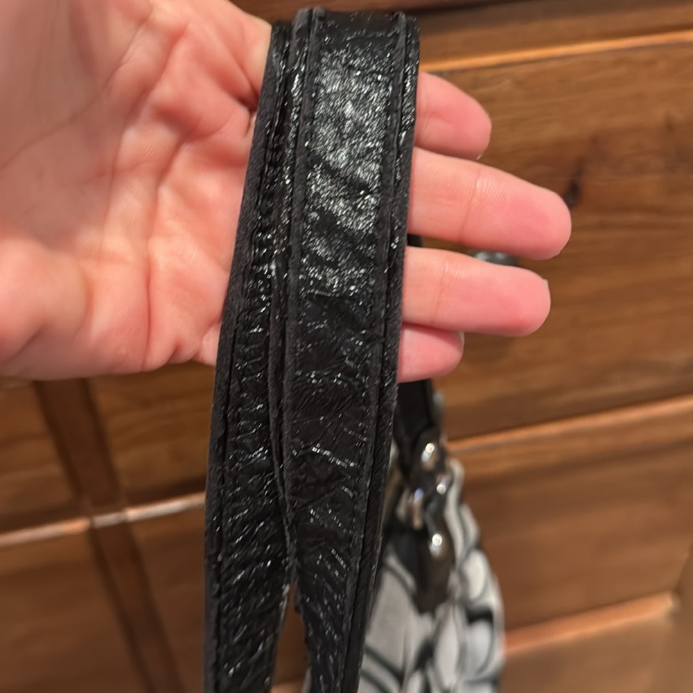 Coach poppy black & gray signature logo shoulder bag purse 2011 - Picture 6 of 13